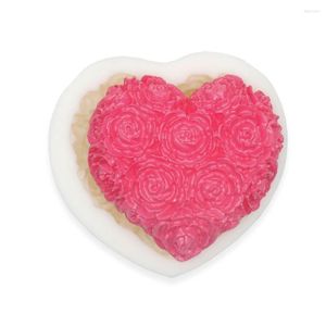 Formy do pieczenia silikonowe mydło mydła różowe kwiaty walentynkowe małżeństwo silikonowe formy dekoracja ciasta