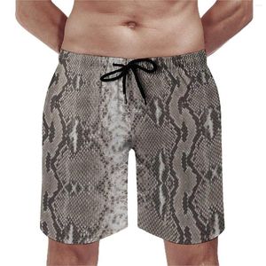 Мужские шорты Snakeskin Python Gym Summer Animal Skin Print Print Board Board Short Bins