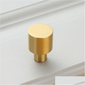Handles puxa botões e móveis de cozinha de bronze escovados sólidos botões de armário de cômoda por porta de armário Pl Handle Modern Dh87 Drop de dhy1k