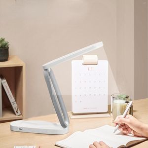 Bordslampor Skydd Nattljus LED -skrivbordslampa Ögonladdning Fold Touch Learning Creative USB Super Bright Stepless Dimning