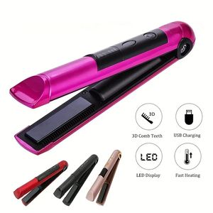 USB Professional Firling Curling Iron, 2 w 1 skręt przenośna prostownica Flat Hair Styler narzędzie stylowe