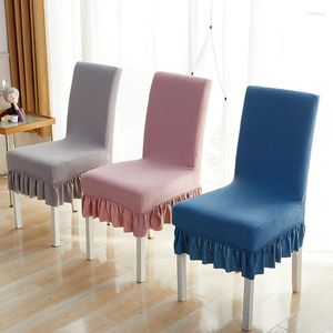 Chair Covers Thick Luxury Banquet Cover Dining Seat Elastic Velvet Stretch Spandex Solid Jacquard