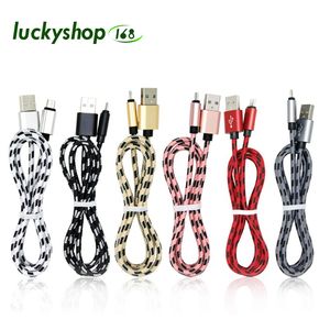 High Speed USB C Cable Type C Charging Cord Metal Housing 2A Data Sync Cords Braided Data Fast Charger Cable Micro USB 8 for iPhone 13 14 Mobile Phones