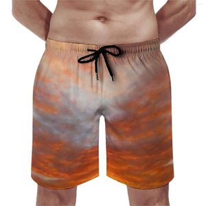 Herren Shorts Bunte Cloud Gym Sommer inspirierender Sonnenaufgang Sport Fitness Strand Schnell trockener Mode Plus Size Swimming Trunks