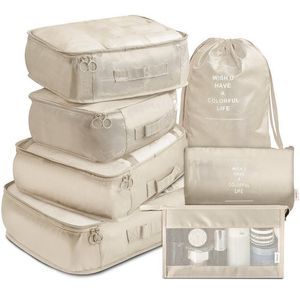 Duffel Bags Set de 7 peças Bolsa de viagem Organizador de roupas de viagem Organizador de viagens Sapatos Blanket Organizadores Bola mala Bolsa Cubos de embalagem 230812