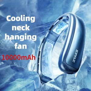 Diğer Ev Bahçesi Xaomi Taşınabilir Boyun Bant Fan 10000mAH USB Şarj Edilebilir 3 Dişli Mini Bladess Boyun Soğutucu Elektrik Fan Yaz için Açık Hava Sporları 230812