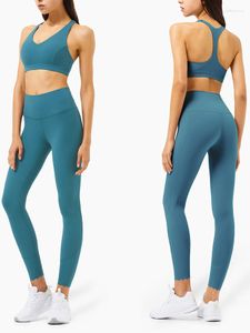 Aktiva uppsättningar Yoga Set Women Sportwear Gym Leggings Sports BH Sömlös träningskläder Kvinna Fitnessdräkt Femme Suits