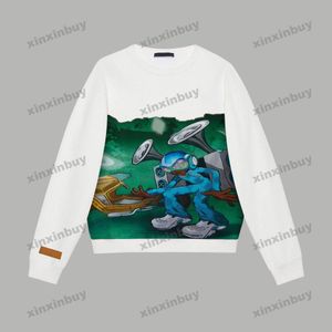 xinxinbuy Men women designer Sweatshirt Hoodie people Graffiti Printing sweater gray blue black white S-XL