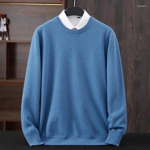 Men's Sweaters Autumn And Winter Cashmere O-Neck Sweater Solid Color Knitted Casual Business Full Sleeve Pullover