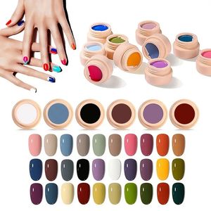 30 Colors Nail Polish Solid Canned Gel Painting Gel Nail Glue Soak Off Nail Art UV Lacquer Gel Varnish