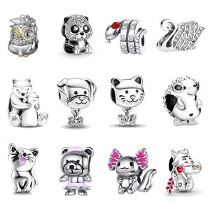 925 Silver Classic City Animal Charms Fashion Jewelry Accessories Accessories Panda Swan Bead Bead Pendant Fit Fit Pandora Bracelet Designer Designer для женщин подарок