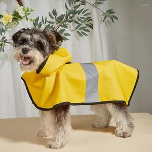 Aparel de cães Capinho de chuva Design de capuz refletido com capuz de chuva de chuva de chuva respirável Pet Rain Gear