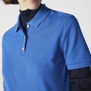 Frauenpolos 3 Schnallen Sommerqualität kleiner Alligator Polo -Hemd Schlankes Femme Kurzarm Baumwolltop