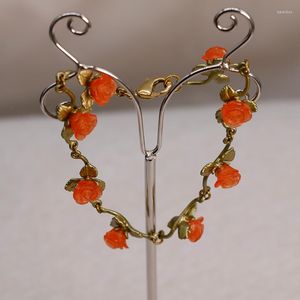 Charm Armbänder künstlerisches Rosenarmband süßes Temperament Stereo Blumen Hand spielt die Rolle der natürlichen Blume