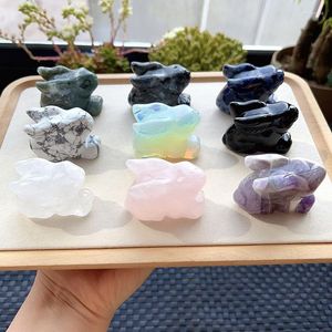 Jewelry Pouches Natural Stone Crystal Carved Clear Rose Dream Amethyst Turquoise Moss Agate Obsidian Reiki Statues