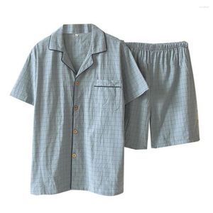 Herren Nachtwäsche Plus Size Pyjama Sets Sommer kurzärmelige Shorts für Männer Baumwoll Casual Home Service Anzug bequem