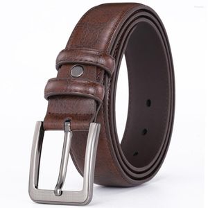 Belts Musenge Fashion Genuine Leather For Men Pin Buckle High Quality Designer Waist Strap Male Belt Luxry Black Brown 3.5cm