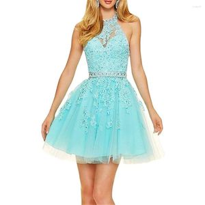 Party Dresses BM Girls Short Homecoming A-Line Tulle Lace Appliciques Sequined Mini Graduation Cocktail Formal Prom Gown