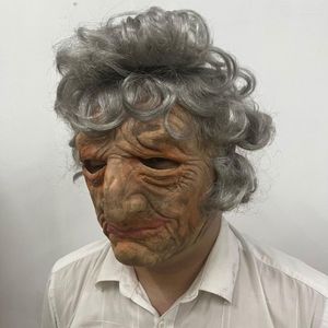 Party liefert Latex realistische menschliche Maske alte Frau mit Periode beängstigend Full Face Funny Carnival Masque Halloween Cosplay Requisiten