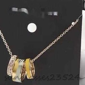 COA-8 Black gold three-ring three-piece necklace C does not fade light luxury striped necklace