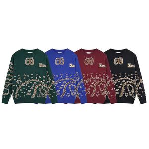 Haftowe swetra męskie swetry z literami Wzór kolorowe okrągłe bluzy na szyi dzianiny długie sleevs unisex termey ciepły sweter S-xl