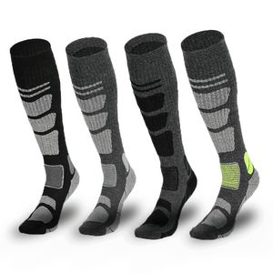 Sports Socks Merino Wool Ski Winter Snowboard Cycling Vandring Skidstrumpor Män Kvinnor Knee High Thermal Sock 230814