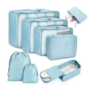 Duffel torbalar 8 adet Set Seyahat Organizatör Depolama Çantaları Bavul Paketleme Set Depolama Kılıfları Taşınabilir Bagaj Organizatör Kıyafetleri Ayakkabı Düzenli Tepe 230812