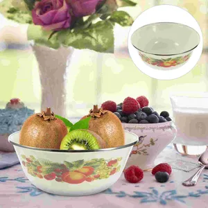 Dinnerware Sets Chinese Style Enamel Bowl Salad Noodle Bowls Egg Mixing Office Fruit Storage Containers