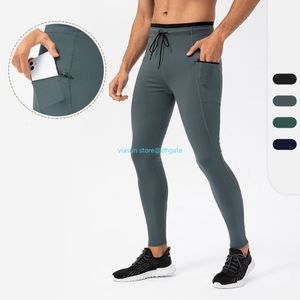Pantaloni di fitness stretti di Lu Men LL Pocket Zip Assicamento rapido Elasticità ad alta elasticità Pantaloni da basket da basket con logo bianco