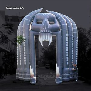 Horrible Large Inflatable Skull Arch Halloween Entrance Door Decorations Air Blow Up Demon Skeleton Archway For Event