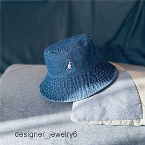 Kangol Vintage Tide Marka Kanguru Washed Tannin Denim Balıkçı Şapkası Kadınlar ve Erkekler İçin Yaz Büyük Kötü Düz Üst Havza Şapkası Unisex