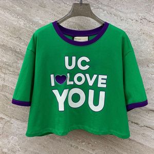 23 Summer Women Tee Designer Crop Tops con lettere di cuore camicie in passerella Designer di fascia alta marca di marca T-shirt a maniche corta T-shirt Shirt Short Short