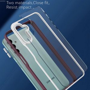 Transparent Stoßdämpfer -Stoßfänger -Telefonhülle für Samsung A13 A33 A53 A73 S22 plus Ultra iPhone 15 14 13 12 11 Pro Max Hard PC Soft TPU Full Cover