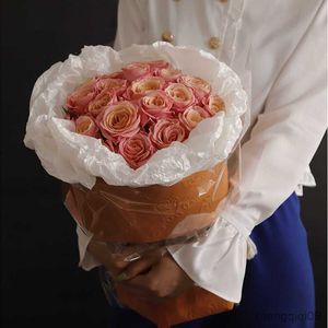 Geschenkverpackung 10pcs geprägt Rose dreidimensionale Papierblumen Bouquet Monochrom Wickelpapier Valentinstag Feiertagsgeschenkverpackung R230814