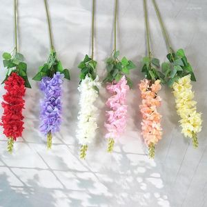 Decorative Flowers 5 PCS Artificial Flower String Home Decor Realistic Faux Delphinium Wedding Room Balkon Decoration Sztuczne Kwiaty 2023