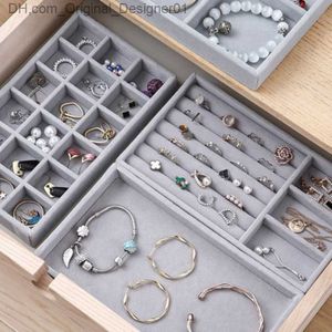 Soft Velvet Jewelry Display Tray Ring Earrings Necklace Jewelry Organizer Stand Gift Box Women's Jewelry Storage Accessories Z230815