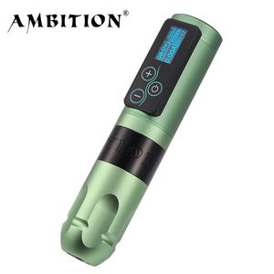 Tattoo Machine Ambition Vibe Wireless Pen Kit Мощный бесщеточный мотор с сенсорным экраном емкостью батареи 2400 мАч Fortattooworks 230814