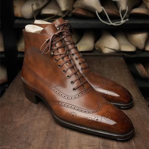 Сапоги Brown Brogue Men Short Boots Shorp-Up Act-Ap