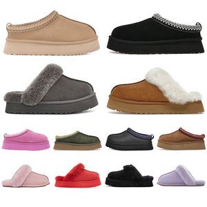 Женские тапочки Tazz Tasman Fur Slides Classic Ultra Mini Disquette Platform Platform Slip-On Les Petites замшевая шерсть комфорт зимний дизайнерский дизайнер