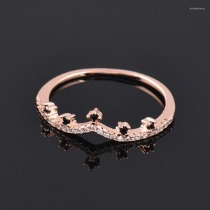 Обручальные кольца Sinleery Корейская мода Черная кубическая циркония