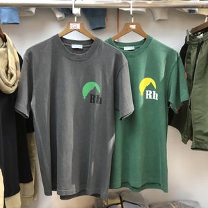 Casual Brand Print T-shirts Män kvinnor Högkvalitativa bomullstoppar Japan Gray Green