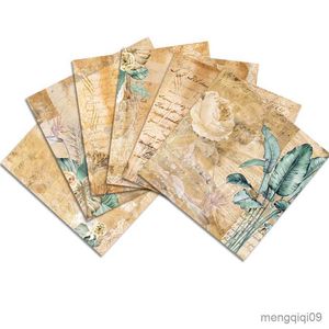 Hediye sargısı 12pcs 12 inç kağıt retro kahve tasarımı scrapbooking dekoratif malzeme hurda günlüğü vintage kağıtları not defterleri diy ışık kağıdı R230814