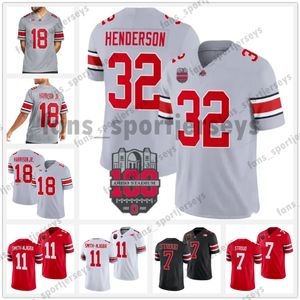 C.J. Stroud 2023 Estado de Ohio Buckeyes Jerseys de futebol da faculdade OSU Treveyon Henderson Jaxon Smith-Njigba Miyan Williams Hayden Marvin Harrison Jr Emeka Egbuka