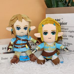 Söt spel tema plushie fylld prinsessa och krigare plysch leksaker barn hjälte spela leksakshylla dekoration