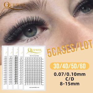 Ложные ресники Quewel Lashes 5 чеходов готовый вентиляторы 3d 4d 5d 6d 8d отдельные ресницы Extension Extension Natural Moft Russian Tolum Lashes Makeup 230814