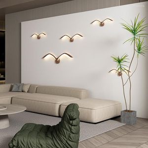 Lâmpada de parede gaivota nórdica moderna sala de estar simples sofá fundo leve personalidade personalidade criativa led de cabeceira de cama de cama criativa