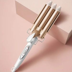 Ceramic Triple Barrel Hair Curling Iron - Professional Hair Styler for Salon-Quality Results