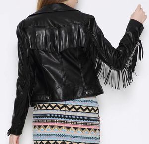 Women's Jackets Women Leather PU Punk Tassels Jacket Stage Show Live Guitar Singers