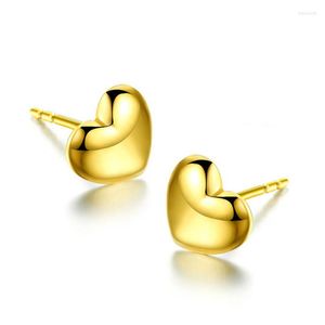 Stud Earrings 2023 Sale Glossy Heart 18K True Real Solid Genuine Gold AU750 Piercing Women Girl Fancy Upscale Wedding Jewelry
