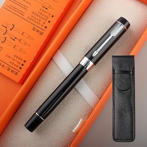 Fountain Pens Jinhao 100 100周年樹脂ペンブラックf m曲がったニブコンバーターライティングビジネスオフィスギフトインク230814